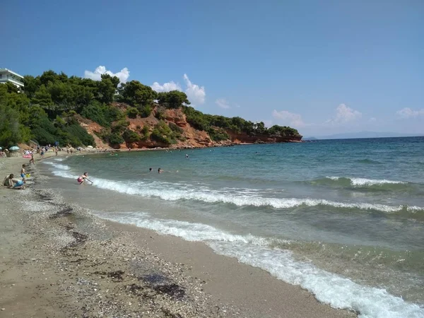 Морской Пляж Греции Аттика — стоковое фото