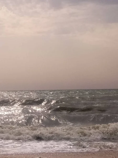 Una Magnífica Tormenta Por Noche Costa Del Mar —  Fotos de Stock