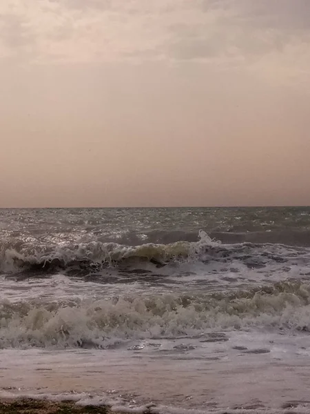 Wspaniała Wieczorna Burza Morzu — Zdjęcie stockowe