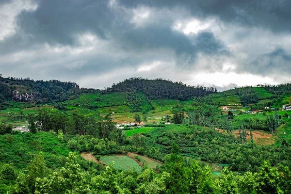 Montanhas Cobertas Com Jardins Chá Florestas Verdes Imagem Tomada Sul — Fotografia de Stock