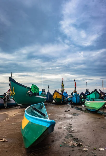 Fischerboote Meeresufer Morgen Bild Wird Murdeshwar Strand Aufgenommen Karnataka Indien — Stockfoto