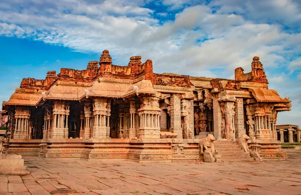 Temple Vithala Ruines Hampi Art Pierre Antique Angle Unique Image — Photo