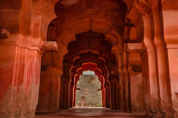 Lotus Palais Intérieur Hampi Antique Pierre Art Angle Unique Image — Photo