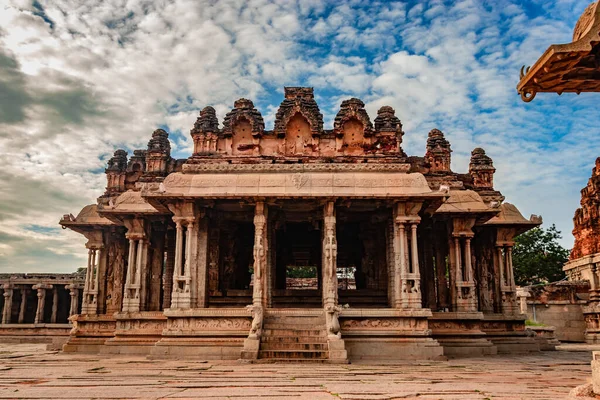 Vithala Temple Hampi Ruins Antique Stone Art Unique Angle Image Stock Picture