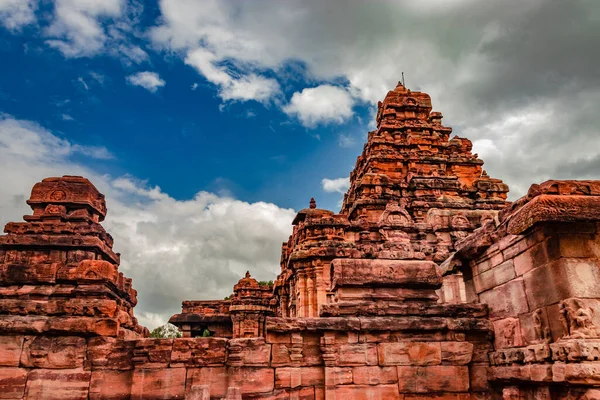 Sangameshwara Templo Pattadakal Arte Pedra Tirar Fôlego Ângulo Diferente Com — Fotografia de Stock