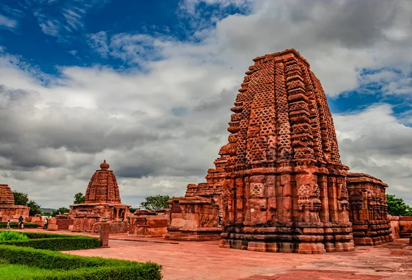 Pattadakal Tempel Gruppe Von Denkmälern Atemberaubende Steinkunst Aus Verschiedenen Blickwinkeln — Stockfoto