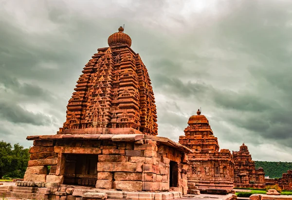 Kadasiddeshwara Templo Pattadakal Arte Pedra Tirar Fôlego Diferentes Ângulos Com — Fotografia de Stock