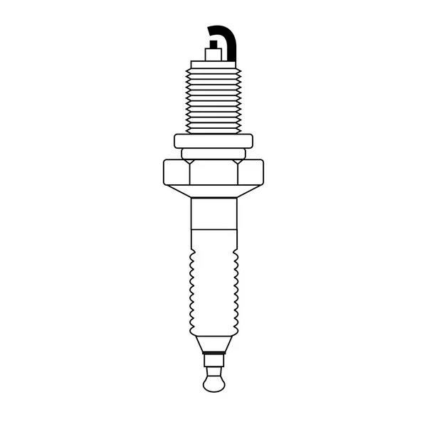 Vector Drawing Car Spark Plug White Background — Stock Vector