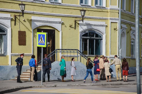 Στη Ρωσία Την Πόλη Vologda Γυρίσματα Της Ταινίας One Σεπτεμβρίου — Φωτογραφία Αρχείου