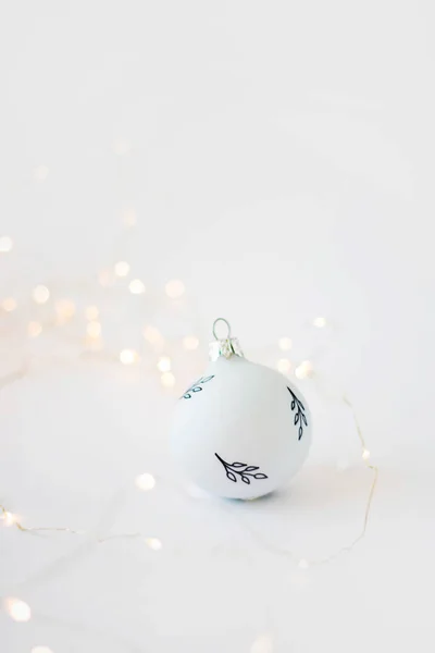 Christmas decoration on white background, lots of copy space for your product or text. — Stock Photo, Image