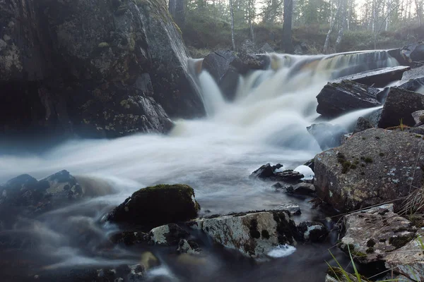 Divoká Nedotčená Řeka Přírodní Rezervaci Švédsku — Stock fotografie