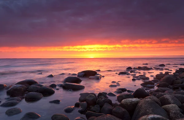 Schöner Sonnenuntergang Von Der Schwedischen Küste Ostsee — Stockfoto