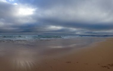İzlanda 'da güzel bir plajda panorama