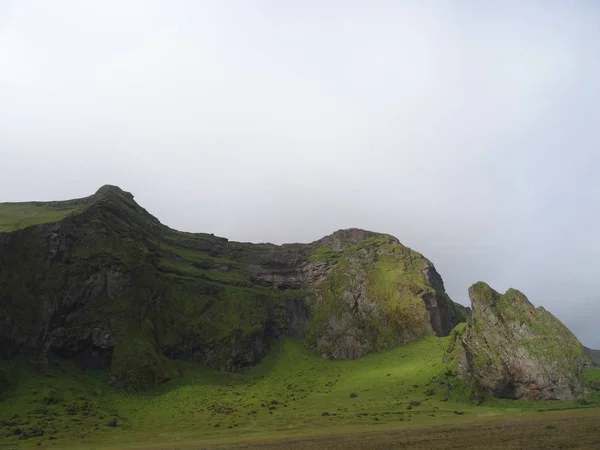 Izlandon Zöld Mohával Borított Lávamező — Stock Fotó
