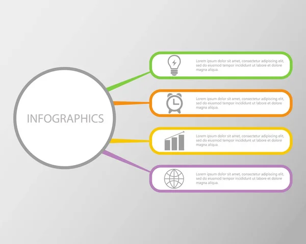Infografik dört seçeneğin vektör çizimi.