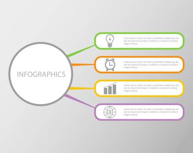 Infografik dört seçeneğin vektör çizimi.
