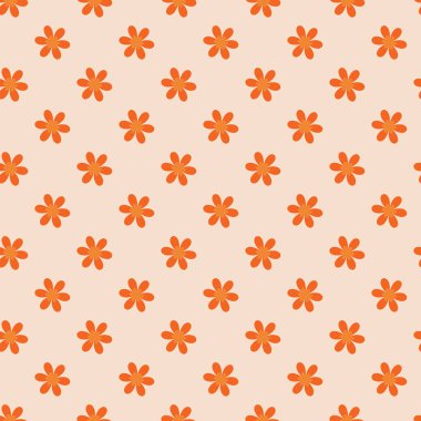 Turuncu çiçekler vektör dikişsiz çiçek dokusu