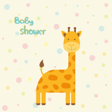 Bebek duş teması vektör tebrik kartı.