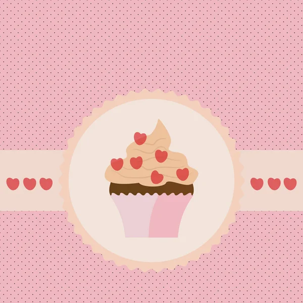 Étiquette vectorielle avec gâteau — Image vectorielle