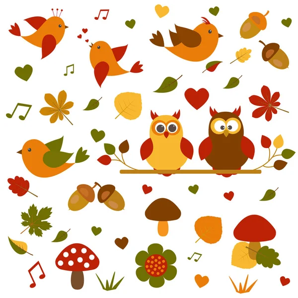 Vector set op het thema van de herfst. — Stockvector