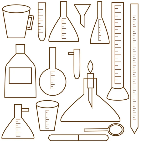 Juego de equipos vectoriales para el laboratorio químico — Archivo Imágenes Vectoriales
