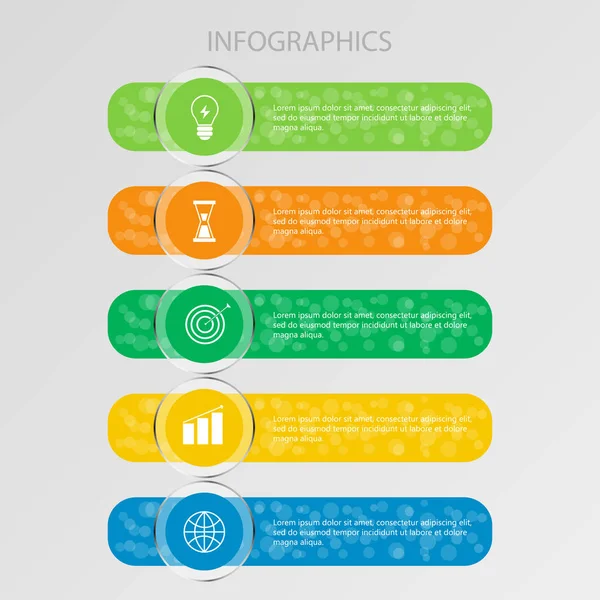 Ilustración vectorial de la infografía cinco opciones . — Vector de stock