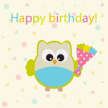 Doğum günü kutlaması temoninin vektör tebrik kartı.