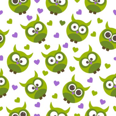 Kuşlarla vektör dikişsiz doku.