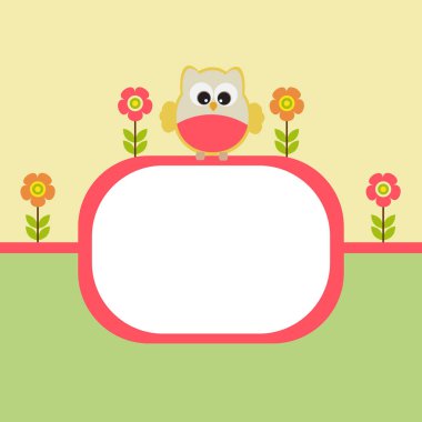 kuş ile vektör tebrik kartı.