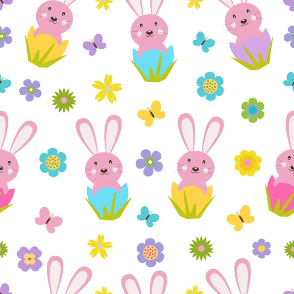 Paskalya temasına sahip vektör dikişsiz deseni.