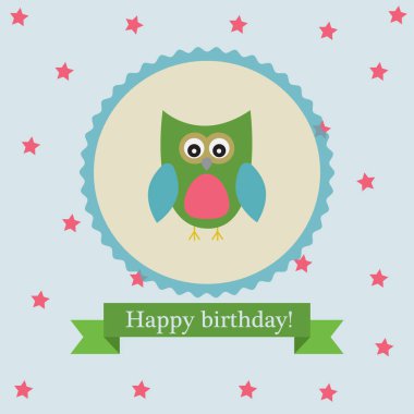 Doğum günü kutlaması temoninin vektör tebrik kartı.