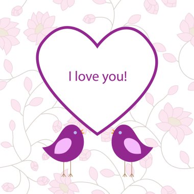 Romantizm tatilinde Vektör tebrik kartı.