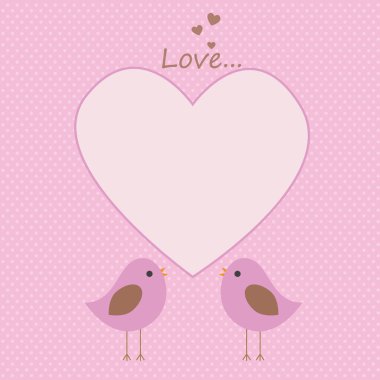 Romantik tema vektör kartpostal çerçevesi.