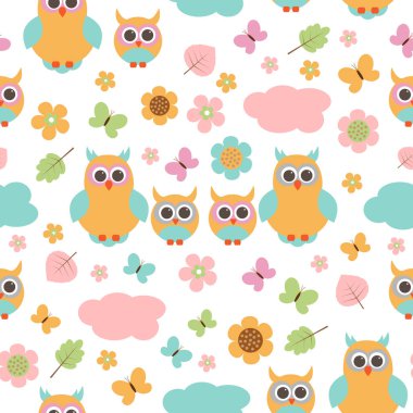 Aile temasında vektör dikişsiz desen.