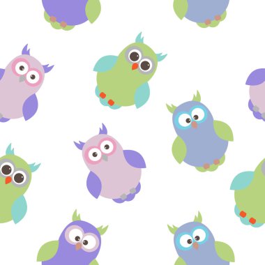 Kuşlarla vektör dikişsiz doku.