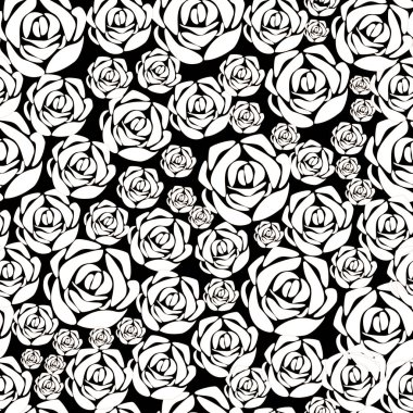 Çeşitli beyaz güllerin vektör dikişsiz dokusu