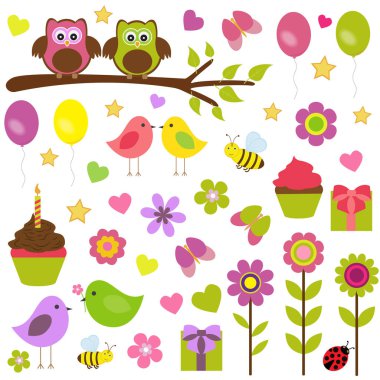 Doğum günü partisi teonuna göre vektör seti