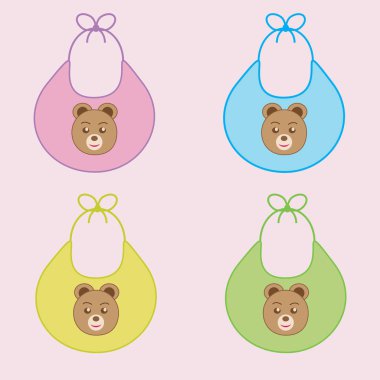 Farklı renklerde vektör önlükleri ayarlama