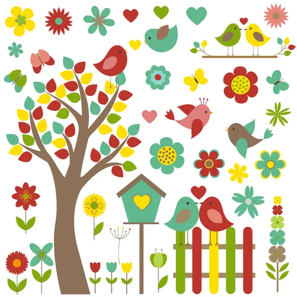 Doğa temalı vektör seti.