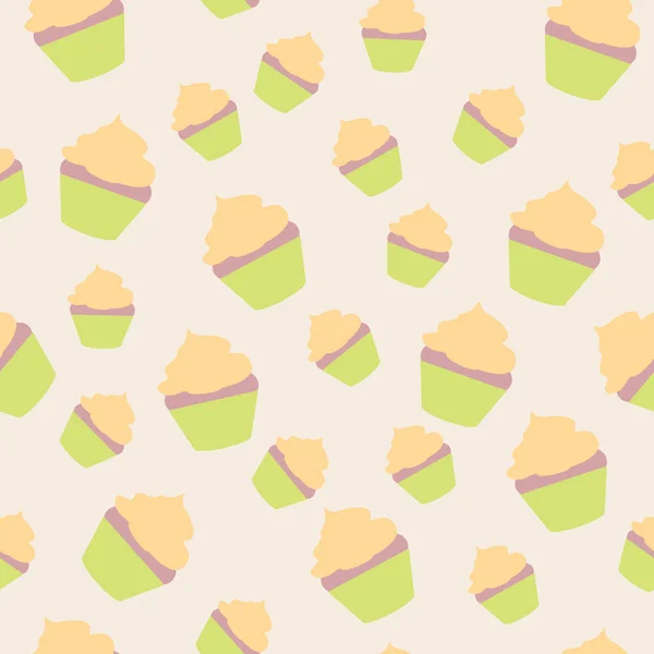 Textura sin costura vectorial de los pasteles — Vector de stock