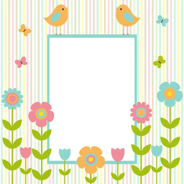 Vector postcard frame on the spring-summer theme. — Stock Vector