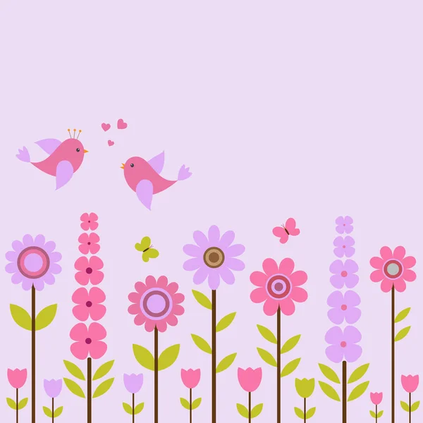 İlkbahar-yaz temasında vektör kartpostal çerçevesi. 