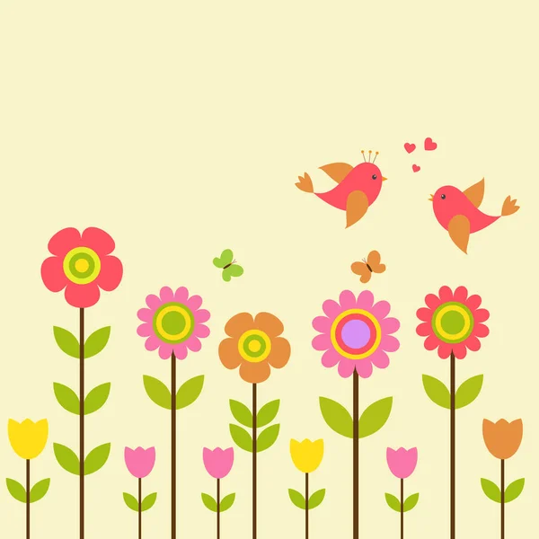 İlkbahar-yaz temasında vektör kartpostal çerçevesi.