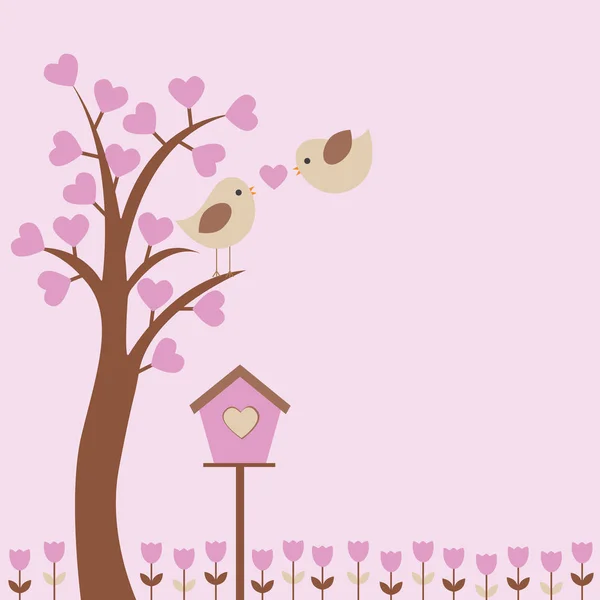 Romantik bir tema ile vektör kartı.