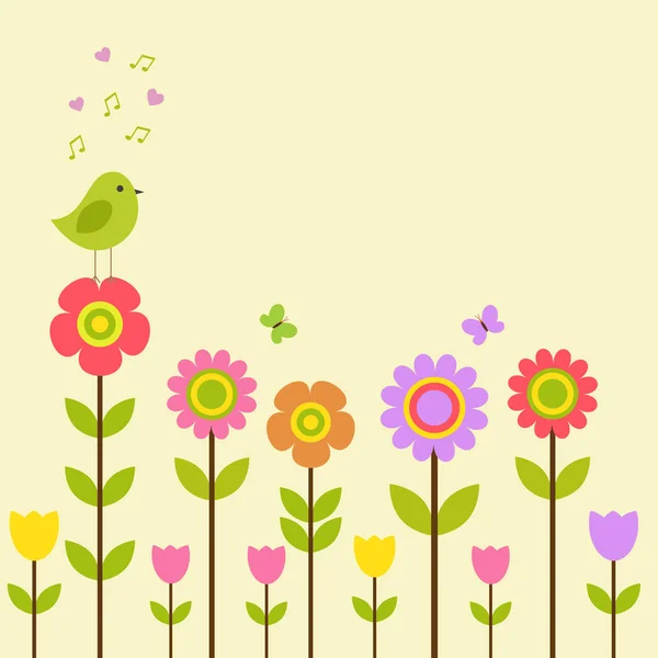 Bahar teması için vektör tebrik kartı.