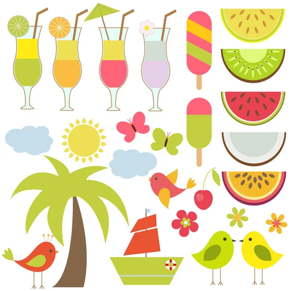 Yaz teması için vektör seti.