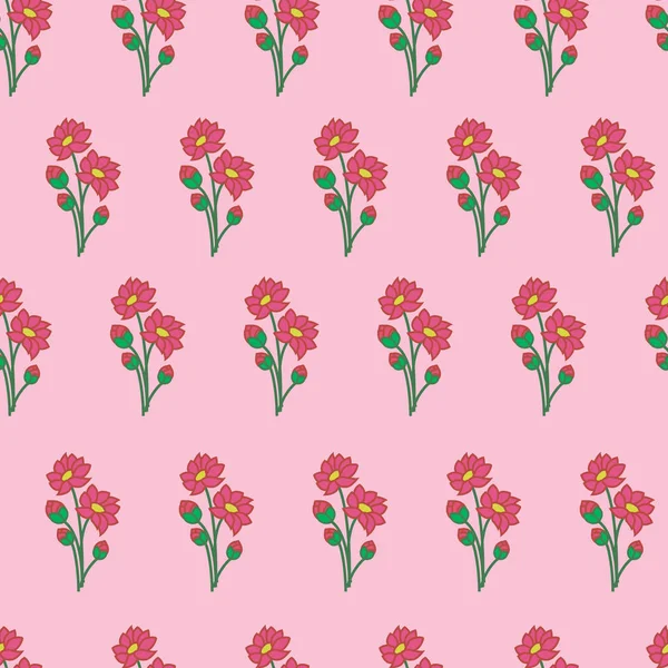 Textura sin costura vectorial de ramos florales de flores con brotes — Vector de stock