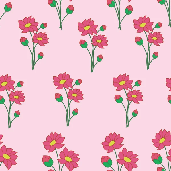 Farklı boyutlarda çiçek küçük buketleri vektör dikişsiz çiçek doku