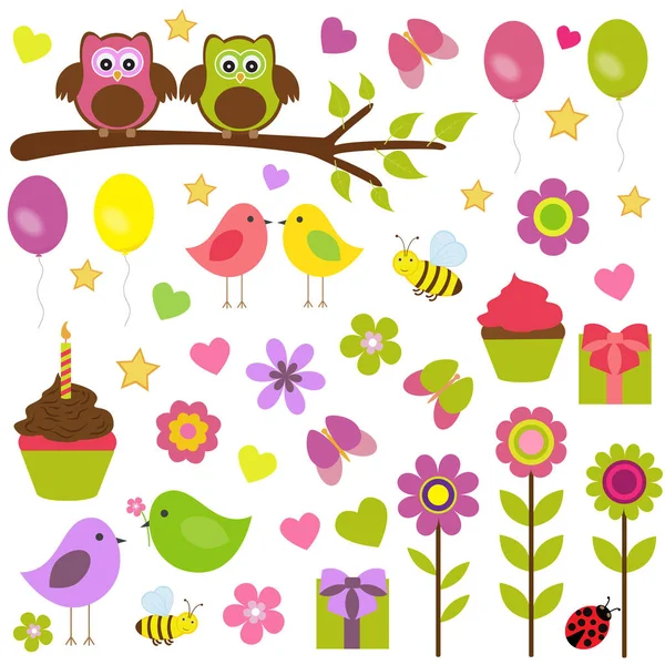 Doğum günü partisi teonuna göre vektör seti