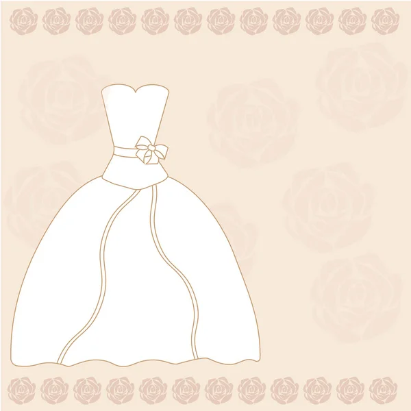 Vector wedding picture of wedding dress — Stock Vector